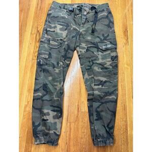West Louis Pants Mens 32X37 Camo Cargo Pants Adjustable Waist Heavy Duty Jogger